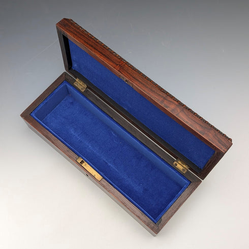 Early 20th century antique white mother-of-pearl inlaid wooden glove box